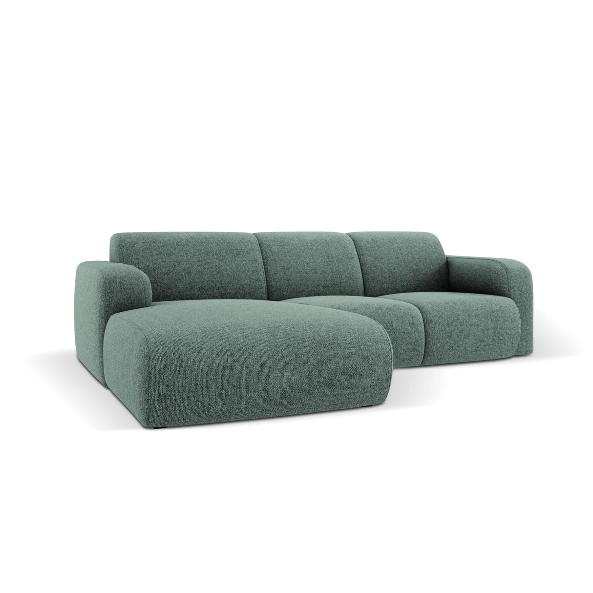 Molino 4-Sitzer Ecksofa Links, mit Bezug aus Chenille (Haga78) in Petrol, 250x170 cm – Bild 4
