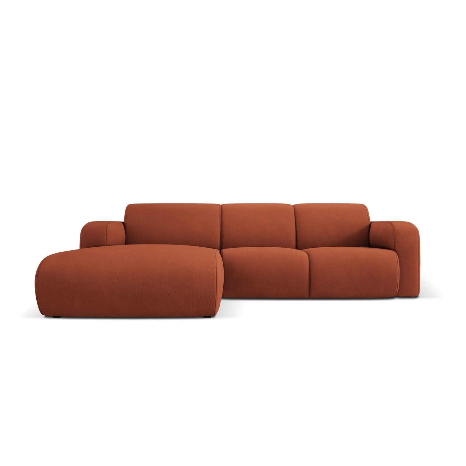 Molino 4-Sitzer Ecksofa Links, mit Bezug aus Chenille (Reb20) in Orange, 250x170 cm – Bild 1