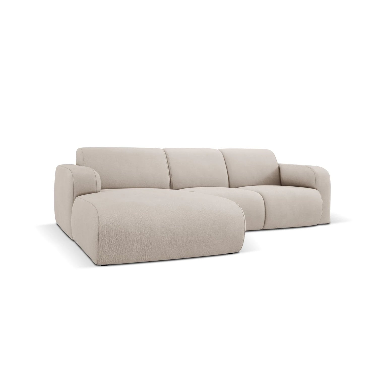 Molino 4-Sitzer Ecksofa Links, mit Bezug aus Chenille (Reb25) in Beige, 250x170 cm – Bild 3
