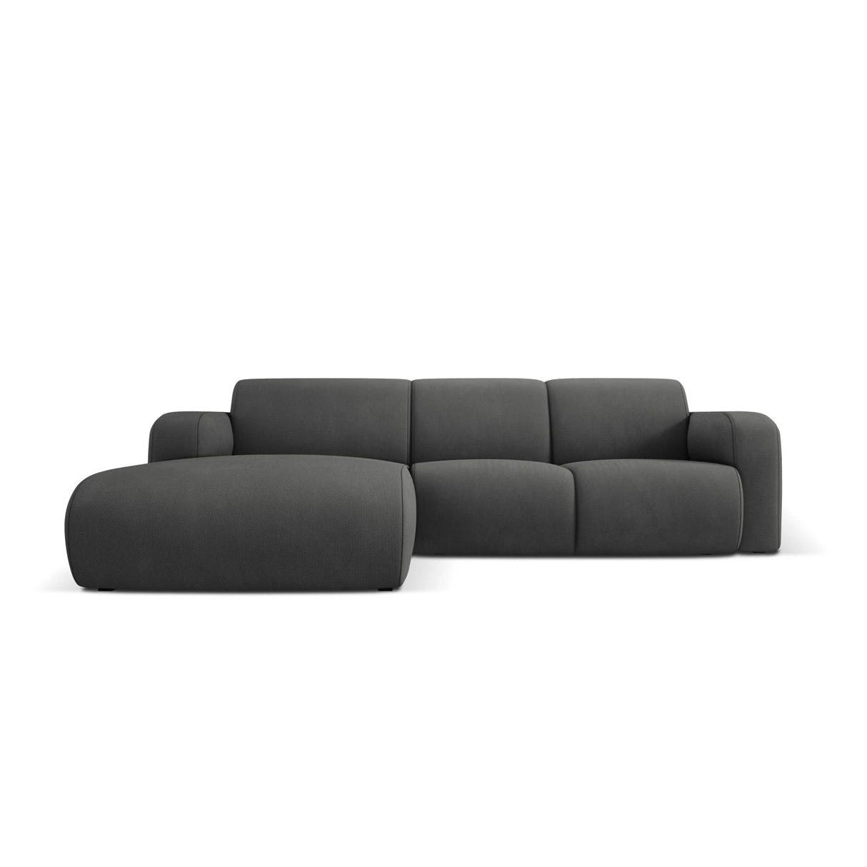 Molino 4-Sitzer Ecksofa Links, mit Bezug aus Chenille (Reb3) in Dunkelgrau, 250x170 cm – Bild 1