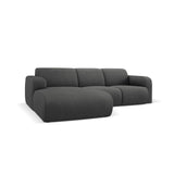 Molino 4-Sitzer Ecksofa Links, mit Bezug aus Chenille (Reb3) in Dunkelgrau, 250x170 cm – Bild 3