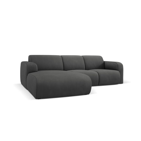 Molino 4-Sitzer Ecksofa Links, mit Bezug aus Chenille (Reb3) in Dunkelgrau, 250x170 cm – Bild 3