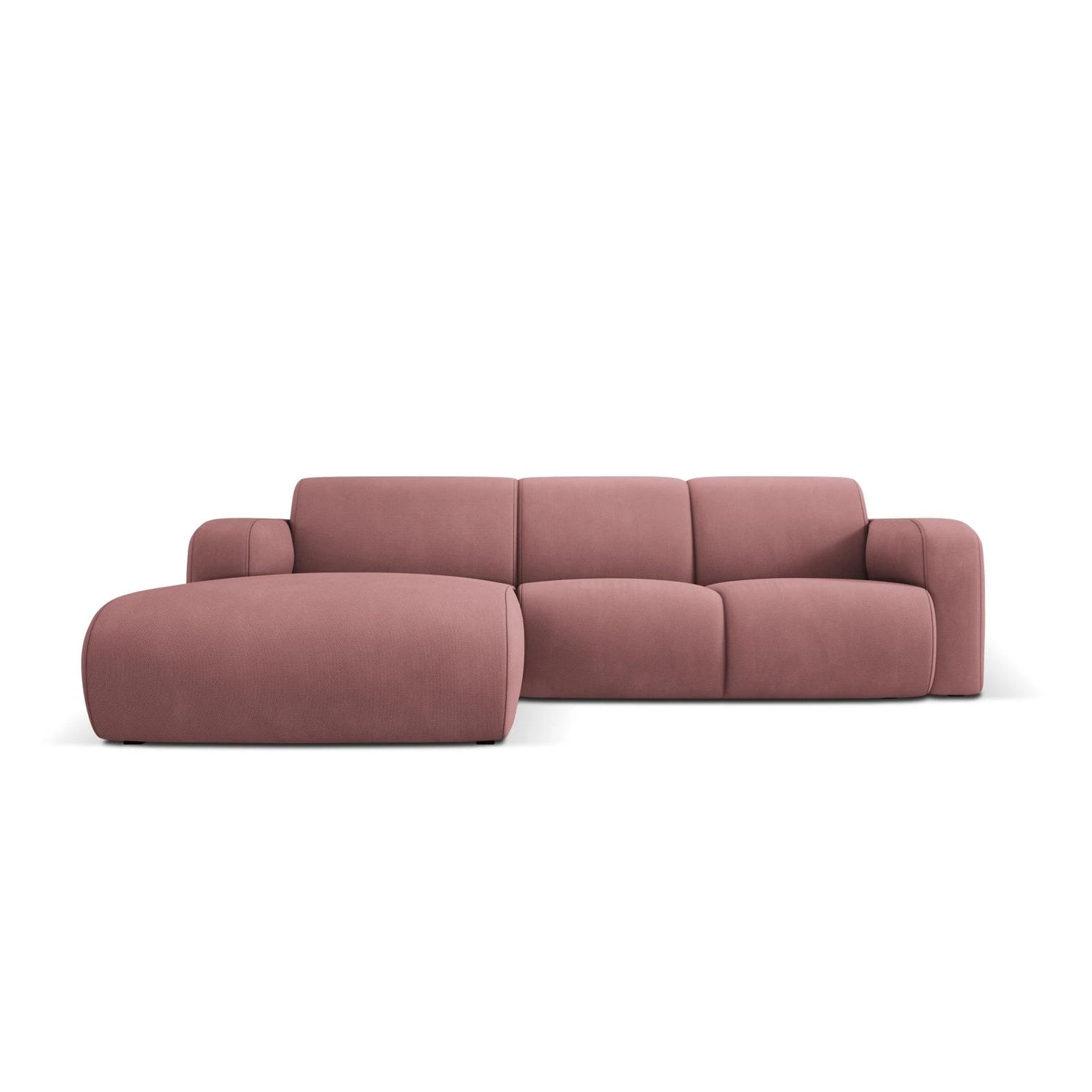 Molino 4-Sitzer Ecksofa Links, mit Bezug aus Chenille (Reb7) in Rosa, 250x170 cm – Bild 1