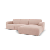 Molino 4-Sitzer Ecksofa Rechts, mit Bezug aus Boucle (Bal2072) in Powder Pink, 250x170 cm – Bild 3