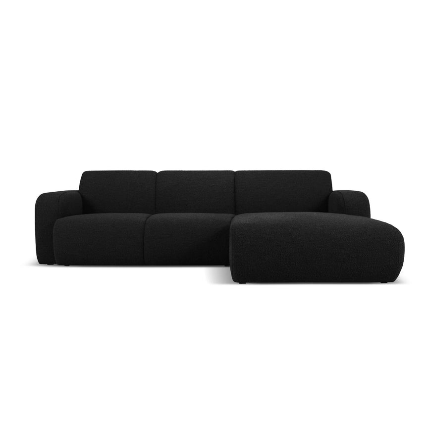 Molino 4-Sitzer Ecksofa Rechts, mit Bezug aus Boucle (Bal2082) in Schwarz, 250x170 cm – Bild 1