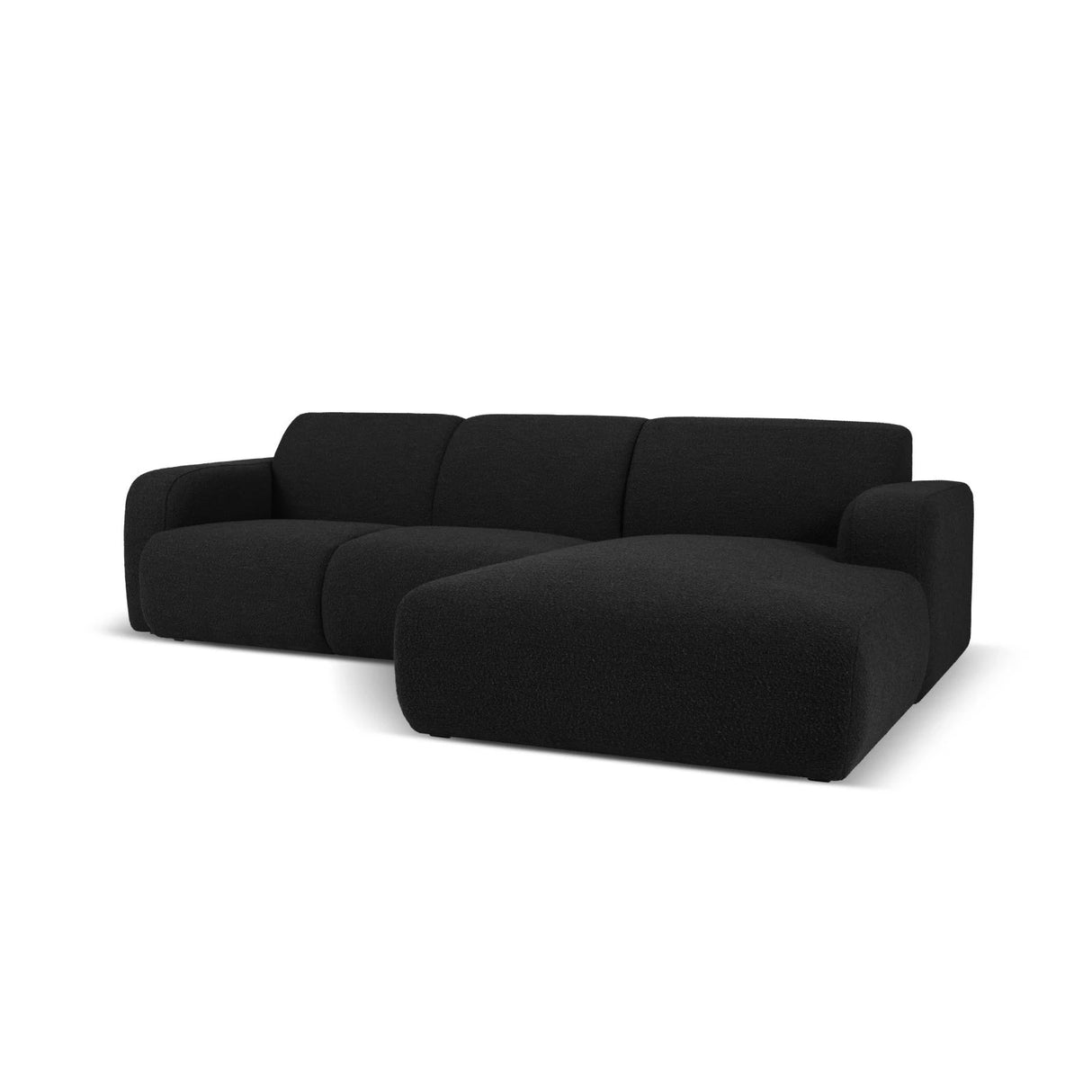 Molino 4-Sitzer Ecksofa Rechts, mit Bezug aus Boucle (Bal2082) in Schwarz, 250x170 cm – Bild 3