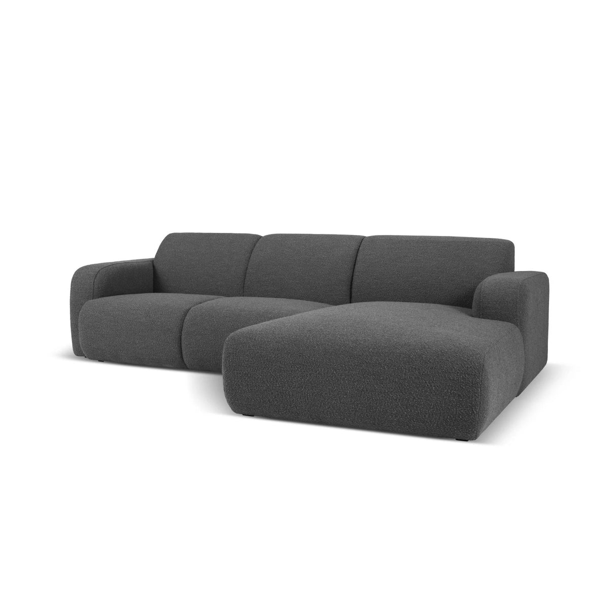Molino 4-Sitzer Ecksofa Rechts, mit Bezug aus Boucle (Bal2083) in Dunkelgrau, 250x170 cm – Bild 3
