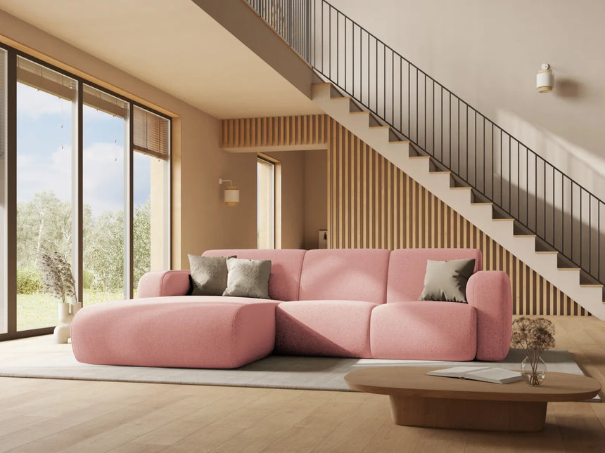 Molino 4-Sitzer Ecksofa Rechts, mit Bezug aus Chenille (Hag52) in Rosa, 250x170 cm – Bild 2