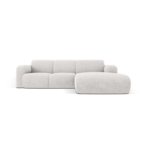 Molino 4-Sitzer Ecksofa Rechts, mit Bezug aus Chenille (Haga06) in Hellgrau, 250x170 cm – Bild 1
