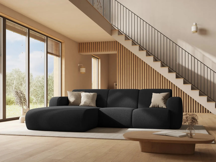 Molino 4-Sitzer Ecksofa Rechts, mit Bezug aus Chenille (Haga16) in Grau, 250x170 cm – Bild 2