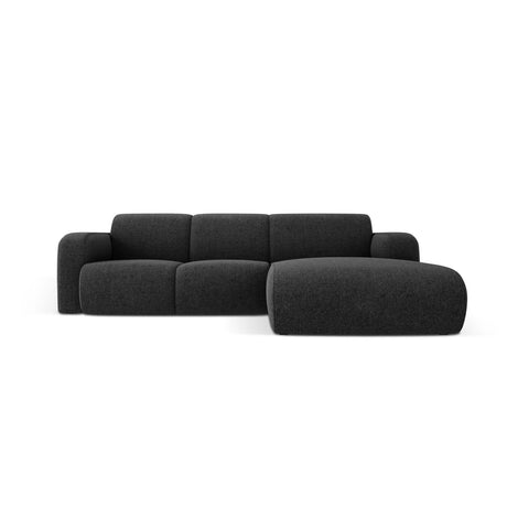 Molino 4-Sitzer Ecksofa Rechts, mit Bezug aus Chenille (Haga19) in Schwarz, 250x170 cm – Bild 1