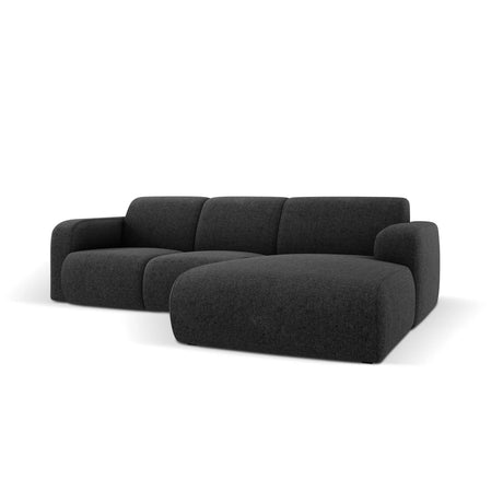 Molino 4-Sitzer Ecksofa Rechts, mit Bezug aus Chenille (Haga19) in Schwarz, 250x170 cm – Bild 4