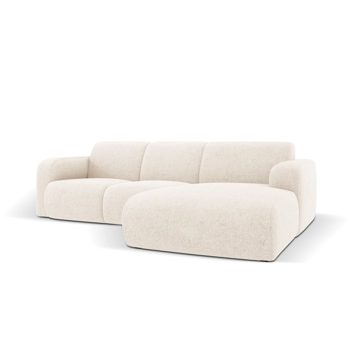 Molino 4-Sitzer Ecksofa Rechts, mit Bezug aus Chenille (Haga23) in Leichtes Beige, 250x170 cm – Bild 4