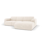 Molino 4-Sitzer Ecksofa Rechts, mit Bezug aus Chenille (Haga23) in Leichtes Beige, 250x170 cm – Bild 4