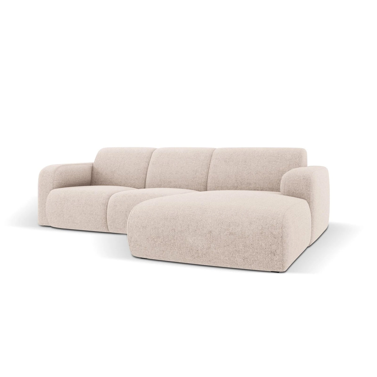 Molino 4-Sitzer Ecksofa Rechts, mit Bezug aus Chenille (Haga30) in Beige, 250x170 cm – Bild 4