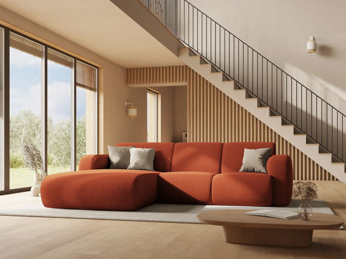 Molino 4-Sitzer Ecksofa Rechts, mit Bezug aus Chenille (Haga44) in Terrakotta, 250x170 cm – Bild 2