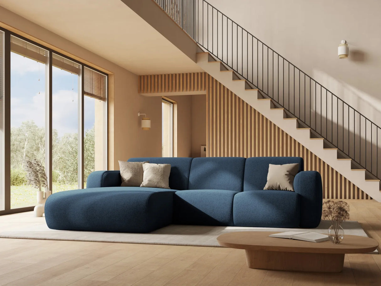 Molino 4-Sitzer Ecksofa Rechts, mit Bezug aus Chenille (Reb1) in Schwarz, 250x170 cm – Bild 2