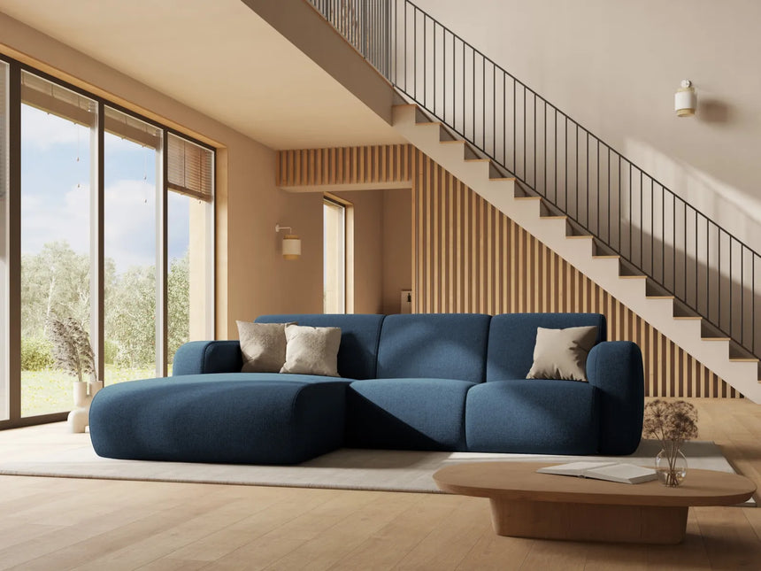 Molino 4-Sitzer Ecksofa Rechts, mit Bezug aus Chenille (Reb1) in Schwarz, 250x170 cm – Bild 2