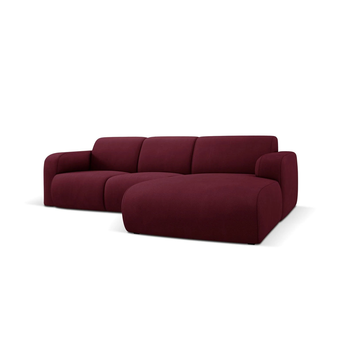 Molino 4-Sitzer Ecksofa Rechts, mit Bezug aus Chenille (Reb10) in Bordeaux, 250x170 cm – Bild 3