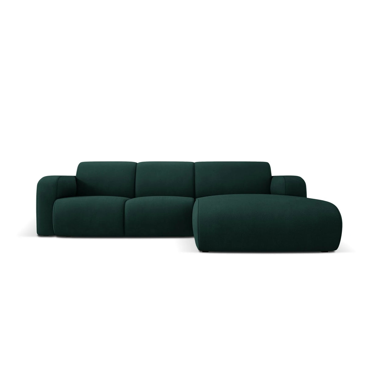 Molino 4-Sitzer Ecksofa Rechts, mit Bezug aus Chenille (Reb16) in Flaschengrün, 250x170 cm – Bild 1