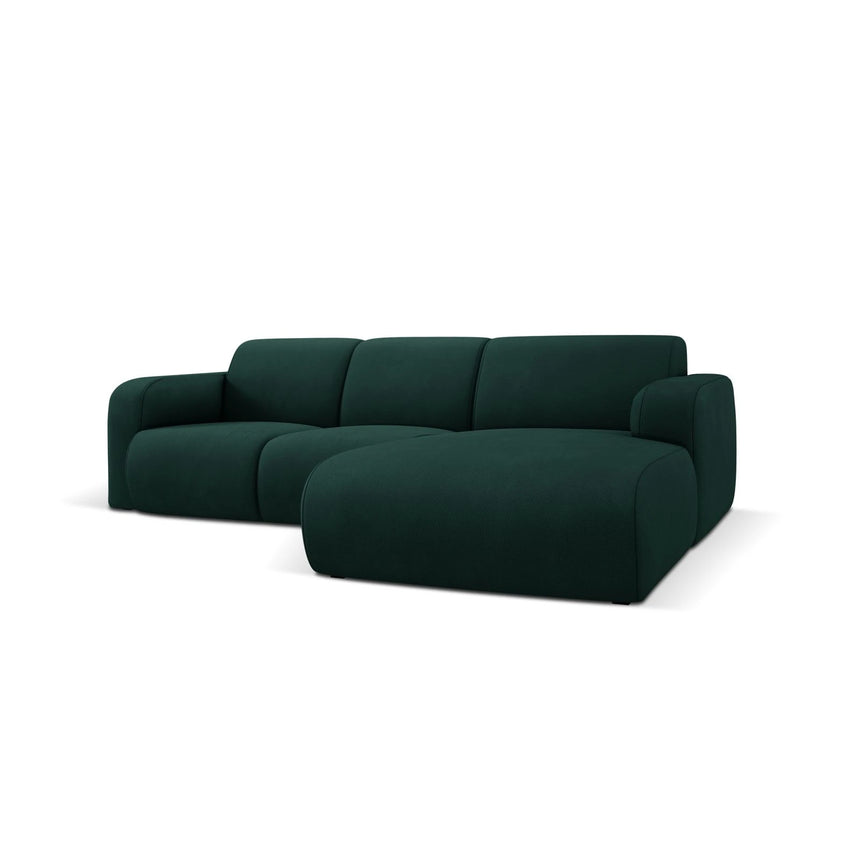 Molino 4-Sitzer Ecksofa Rechts, mit Bezug aus Chenille (Reb16) in Flaschengrün, 250x170 cm – Bild 4