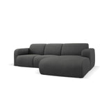 Molino 4-Sitzer Ecksofa Rechts, mit Bezug aus Chenille (Reb3) in Dunkelgrau, 250x170 cm – Bild 4