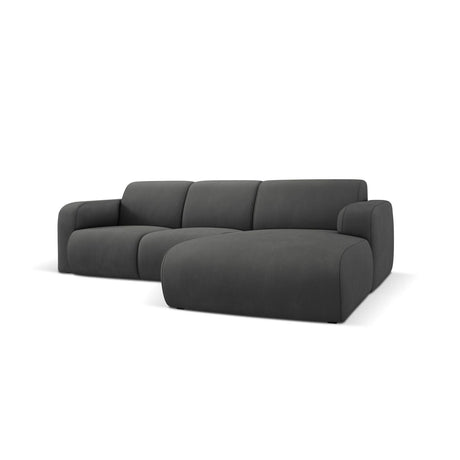 Molino 4-Sitzer Ecksofa Rechts, mit Bezug aus Chenille (Reb3) in Dunkelgrau, 250x170 cm – Bild 4