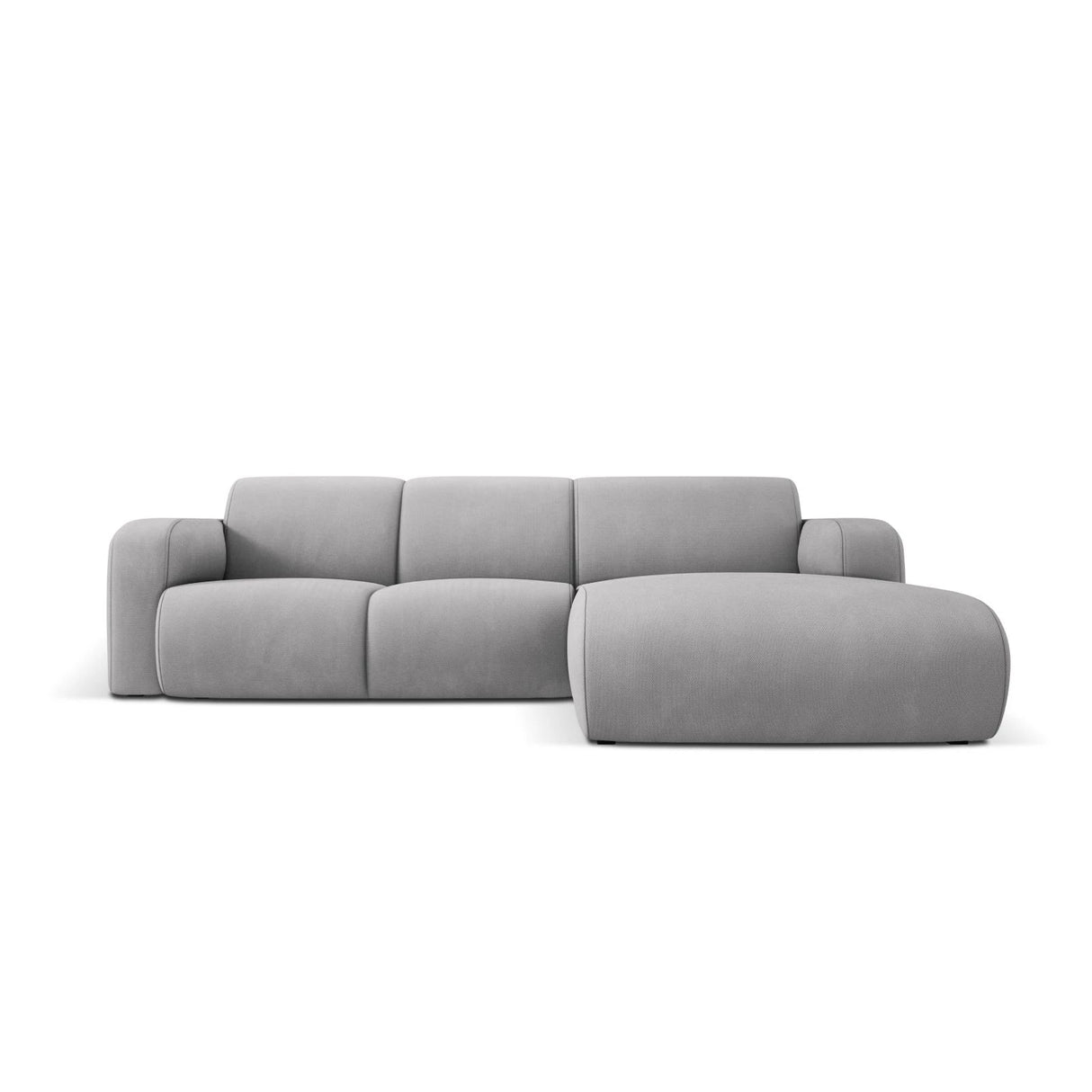 Molino 4-Sitzer Ecksofa Rechts, mit Bezug aus Chenille (Reb5) in Hellgrau, 250x170 cm – Bild 1