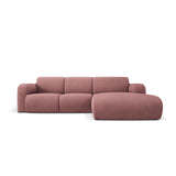 Molino 4-Sitzer Ecksofa Rechts, mit Bezug aus Chenille (Reb7) in Rosa, 250x170 cm – Bild 1