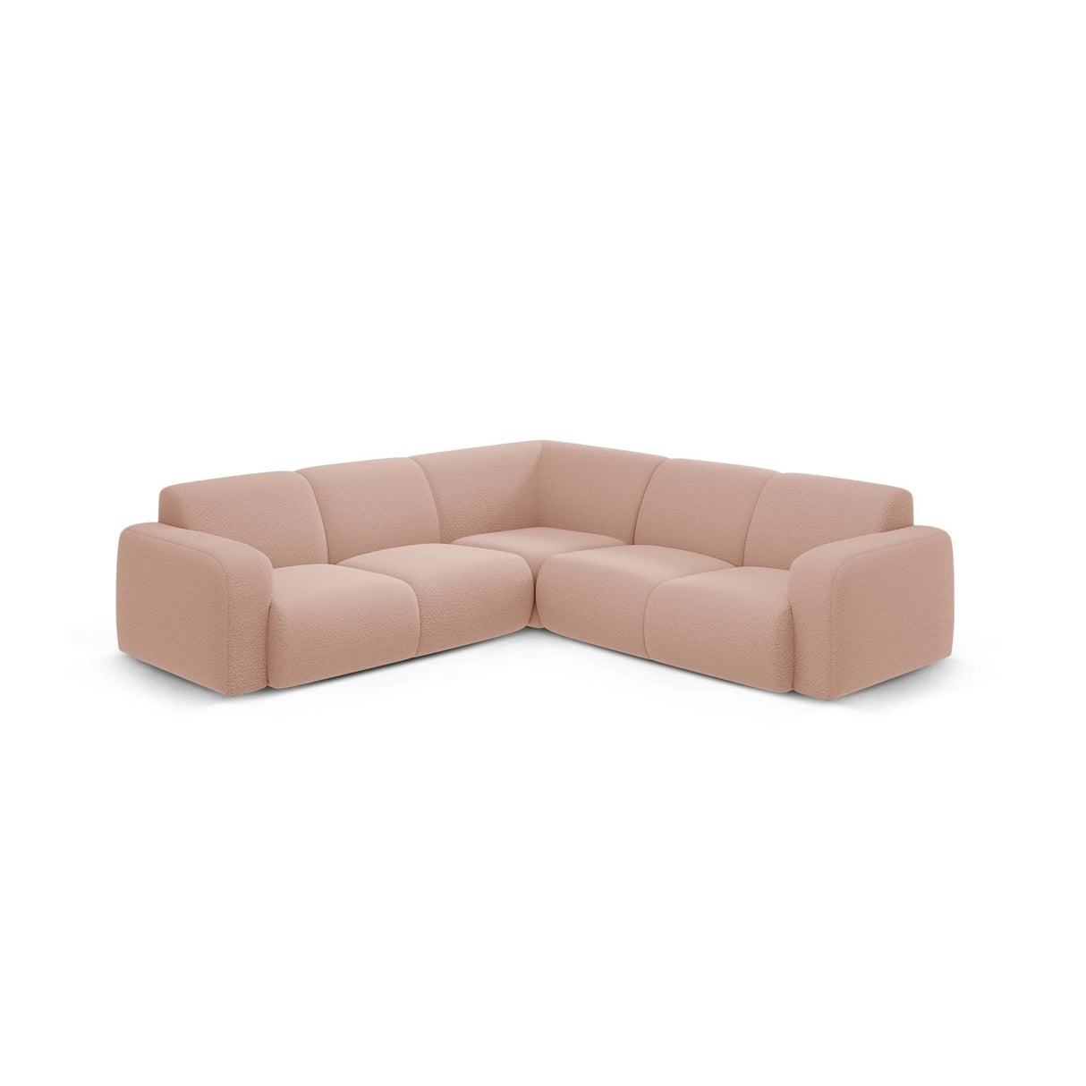 Molino 5-Sitzer Ecksofa symmetrisch, mit Bezug aus Boucle (Bal2072) in Powder Pink, 252x252 cm – Bild 1