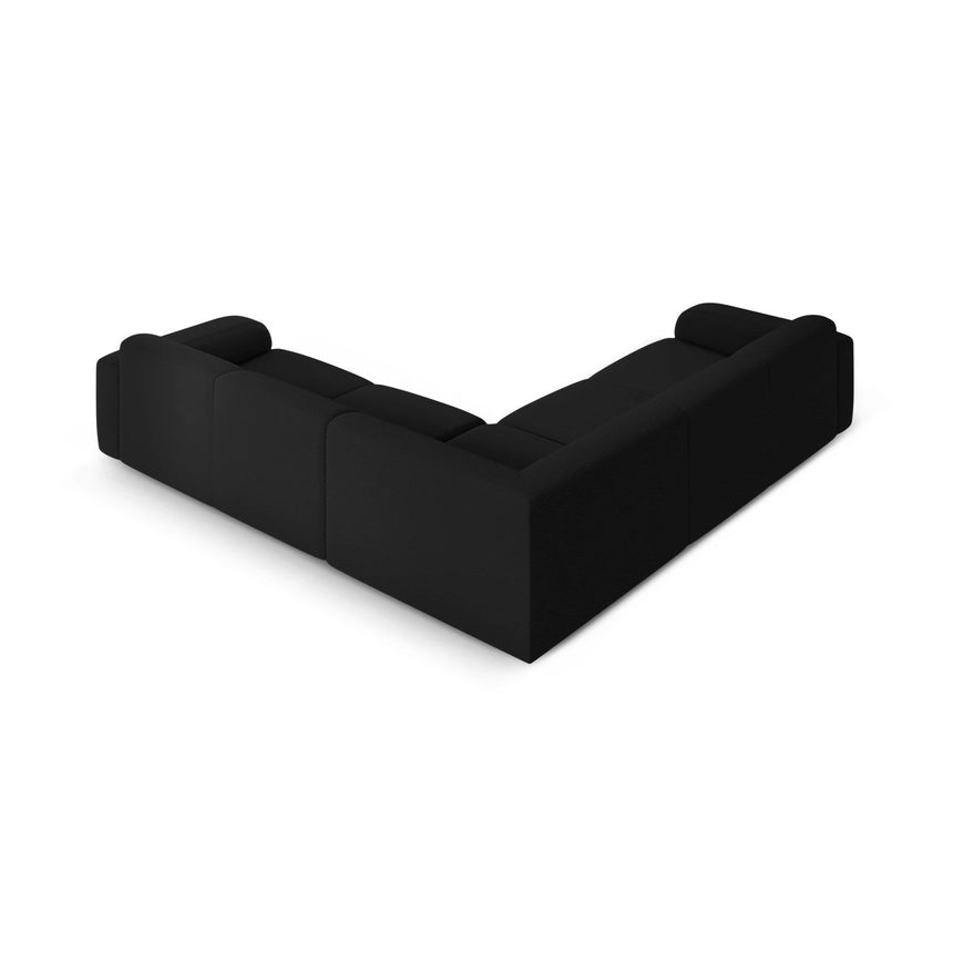 Molino 5-Sitzer Ecksofa symmetrisch, mit Bezug aus Boucle (Bal2082) in Schwarz, 252x252 cm – Bild 4