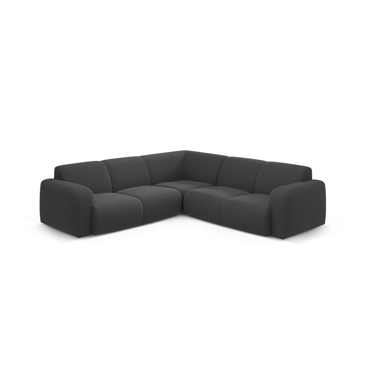 Molino 5-Sitzer Ecksofa symmetrisch, mit Bezug aus Boucle (Bal2083) in Dunkelgrau, 252x252 cm – Bild 1