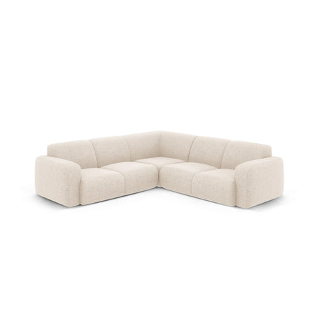 Molino 5-Sitzer Ecksofa symmetrisch, mit Bezug aus Chenille (Haga23) in Leichtes Beige, 252x252 cm – Bild 1