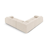 Molino 5-Sitzer Ecksofa symmetrisch, mit Bezug aus Chenille (Haga23) in Leichtes Beige, 252x252 cm – Bild 4