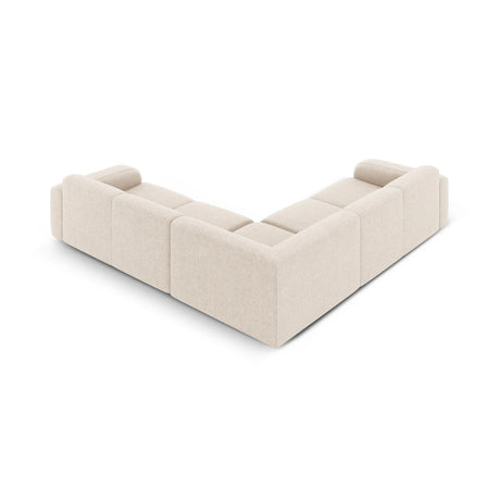 Molino 5-Sitzer Ecksofa symmetrisch, mit Bezug aus Chenille (Haga23) in Leichtes Beige, 252x252 cm – Bild 4