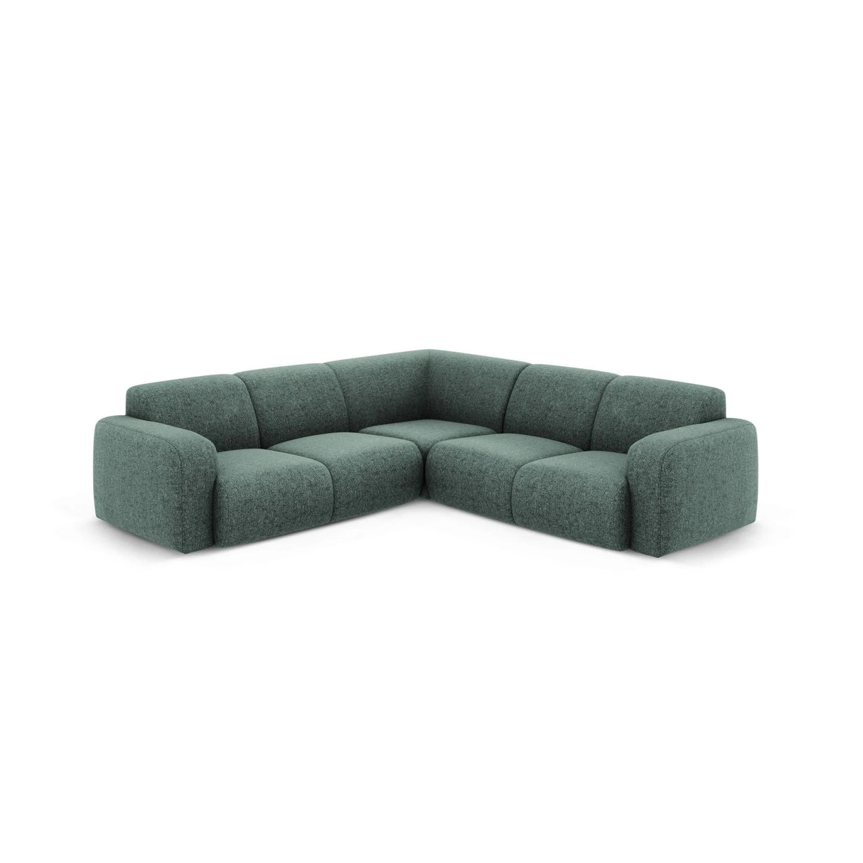 Molino 5-Sitzer Ecksofa symmetrisch, mit Bezug aus Chenille (Haga78) in Petrol, 252x252 cm – Bild 1