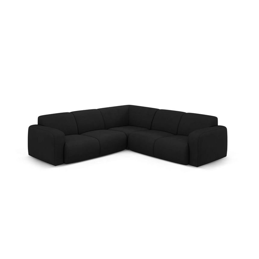 Molino 5-Sitzer Ecksofa symmetrisch, mit Bezug aus Chenille (Reb1) in Schwarz, 252x252 cm – Bild 1