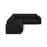 Molino 5-Sitzer Ecksofa symmetrisch, mit Bezug aus Chenille (Reb1) in Schwarz, 252x252 cm – Bild 3