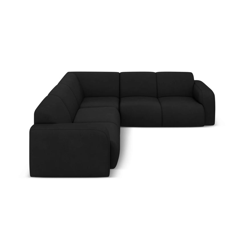 Molino 5-Sitzer Ecksofa symmetrisch, mit Bezug aus Chenille (Reb1) in Schwarz, 252x252 cm – Bild 3