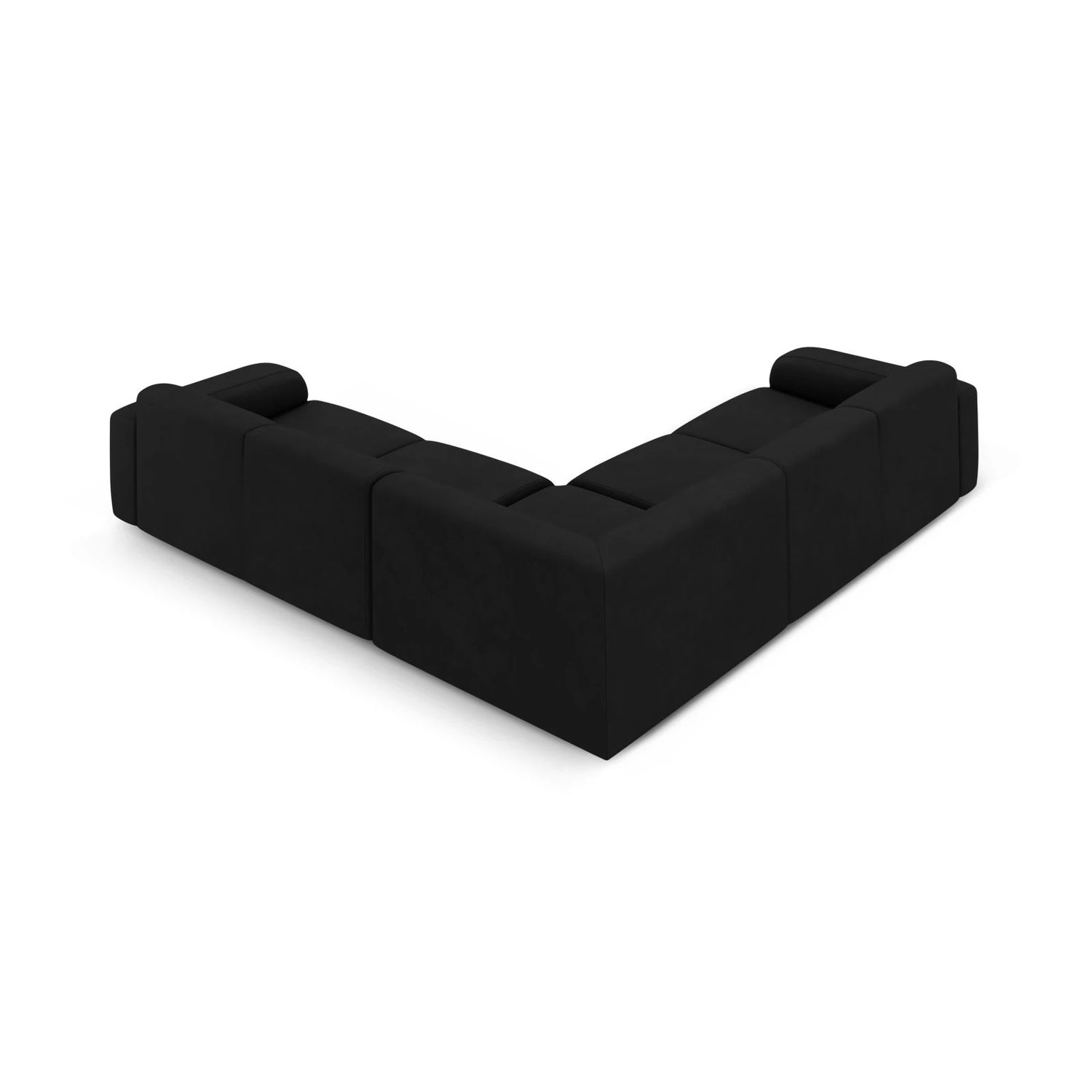 Molino 5-Sitzer Ecksofa symmetrisch, mit Bezug aus Chenille (Reb1) in Schwarz, 252x252 cm – Bild 4