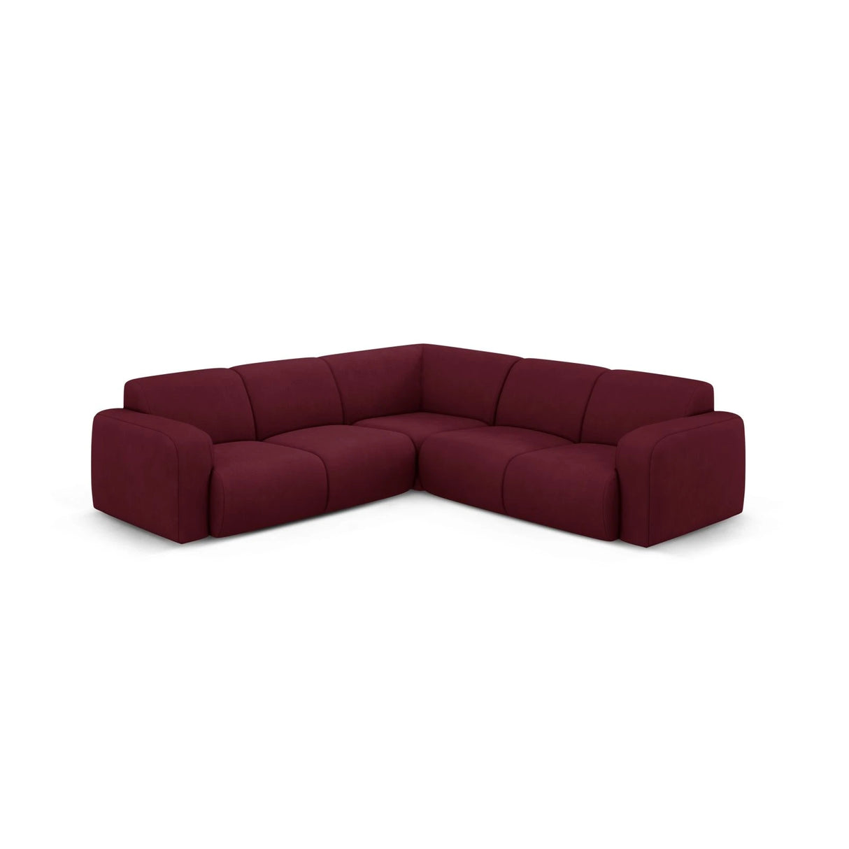 Molino 5-Sitzer Ecksofa symmetrisch, mit Bezug aus Chenille (Reb10) in Bordeaux, 252x252 cm – Bild 1