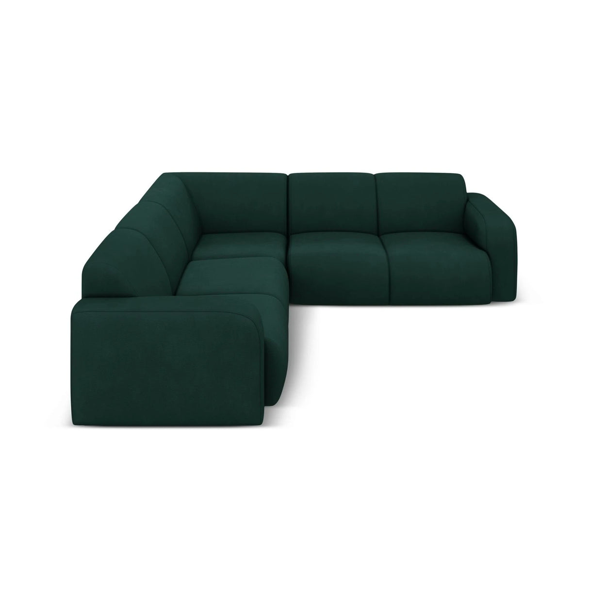 Molino 5-Sitzer Ecksofa symmetrisch, mit Bezug aus Chenille (Reb16) in Flaschengrün, 252x252 cm – Bild 3