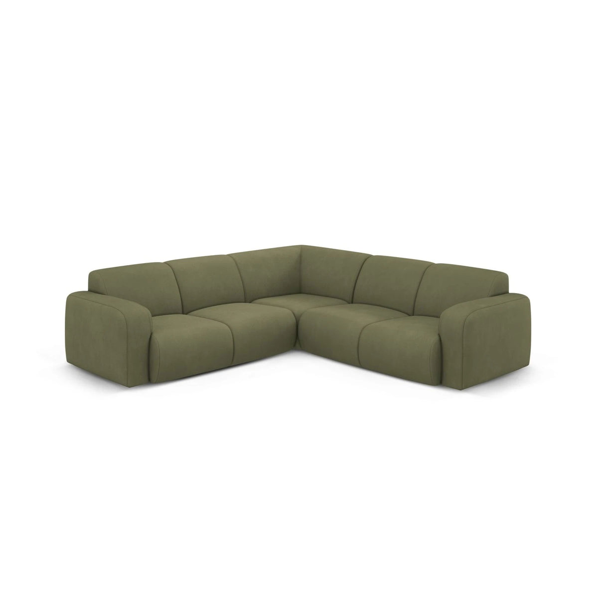 Molino 5-Sitzer Ecksofa symmetrisch, mit Bezug aus Chenille (Reb18) in Light Green, 252x252 cm – Bild 1