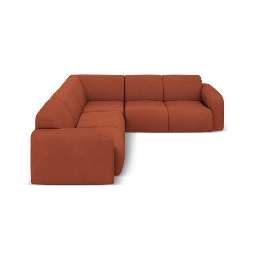 Molino 5-Sitzer Ecksofa symmetrisch, mit Bezug aus Chenille (Reb20) in Orange, 252x252 cm – Bild 3