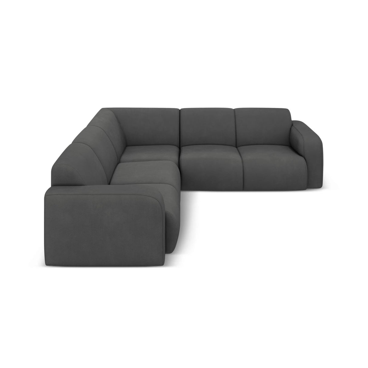 Molino 5-Sitzer Ecksofa symmetrisch, mit Bezug aus Chenille (Reb3) in Dunkelgrau, 252x252 cm – Bild 3