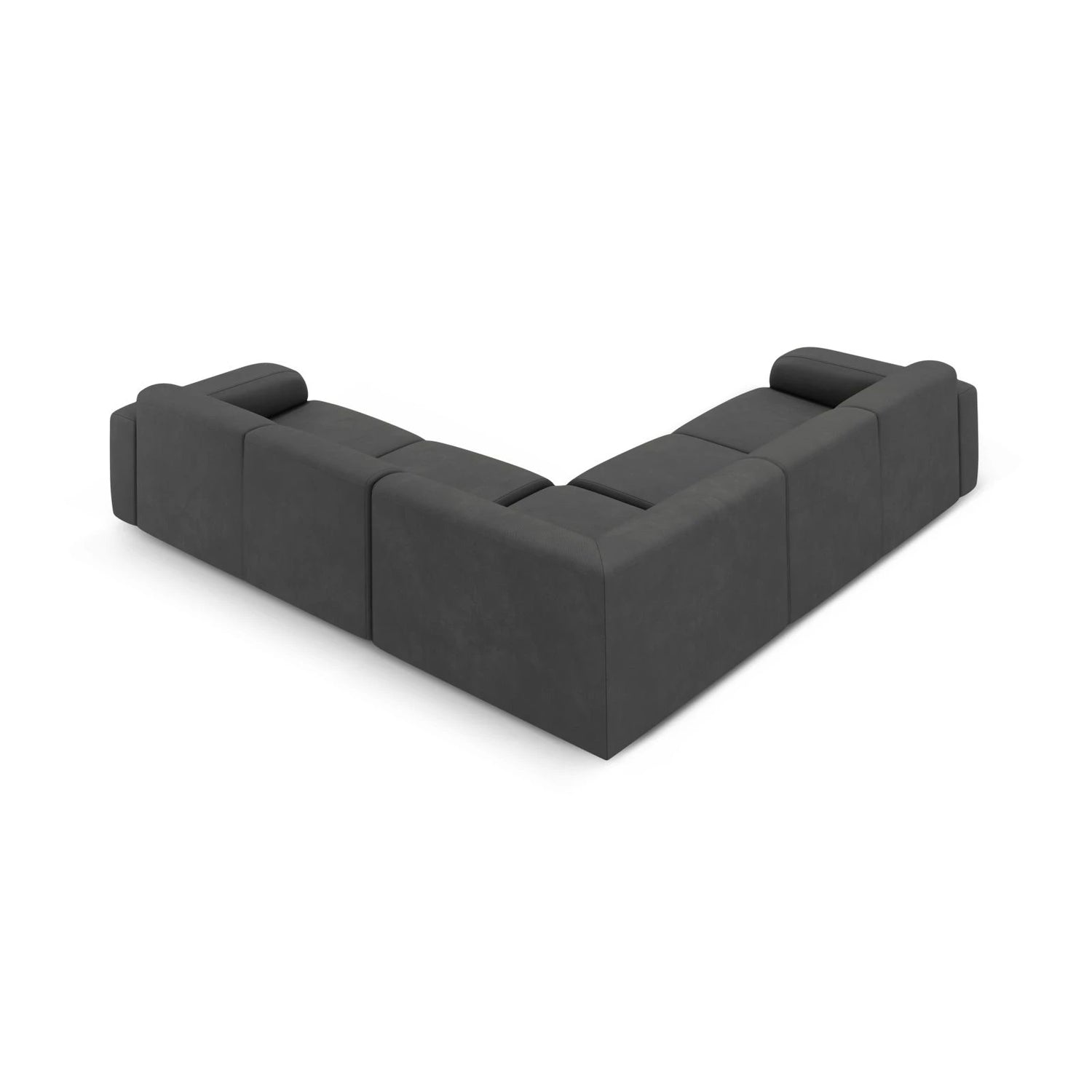 Molino 5-Sitzer Ecksofa symmetrisch, mit Bezug aus Chenille (Reb3) in Dunkelgrau, 252x252 cm – Bild 4