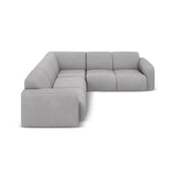 Molino 5-Sitzer Ecksofa symmetrisch, mit Bezug aus Chenille (Reb5) in Hellgrau, 252x252 cm – Bild 3