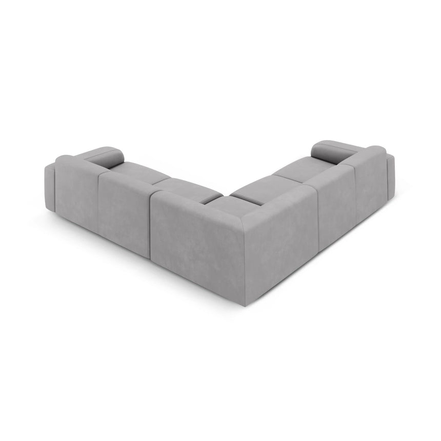 Molino 5-Sitzer Ecksofa symmetrisch, mit Bezug aus Chenille (Reb5) in Hellgrau, 252x252 cm – Bild 4