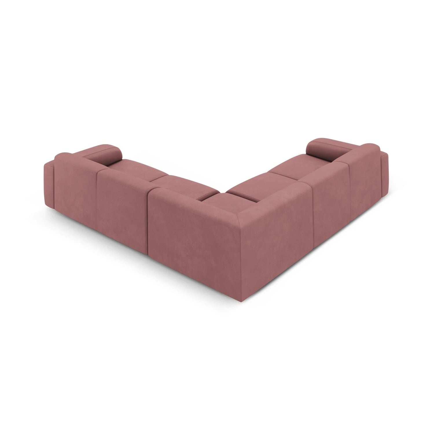 Molino 5-Sitzer Ecksofa symmetrisch, mit Bezug aus Chenille (Reb7) in Rosa, 252x252 cm – Bild 4