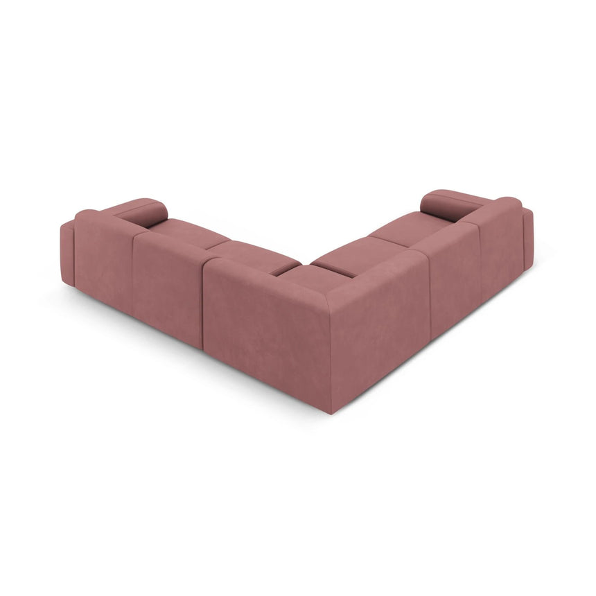 Molino 5-Sitzer Ecksofa symmetrisch, mit Bezug aus Chenille (Reb7) in Rosa, 252x252 cm – Bild 4